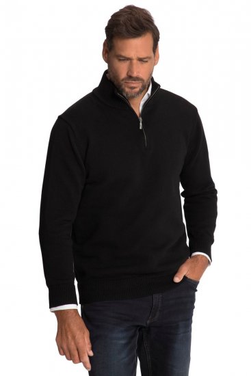 JP1880 716842 Jersey de punto con media cremallera Negro - Sudaderas - Sudaderas 2XL-12XL