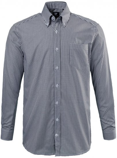 JP1880 722859 Camisa de cuadros vichy de manga larga Negro - Camisas - Camisas 2XL-10XL