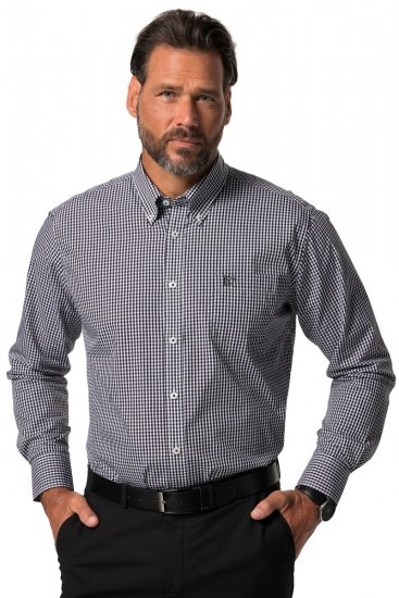 JP1880 722859 Camisa de cuadros vichy de manga larga Negro - Camisas - Camisas 2XL-10XL