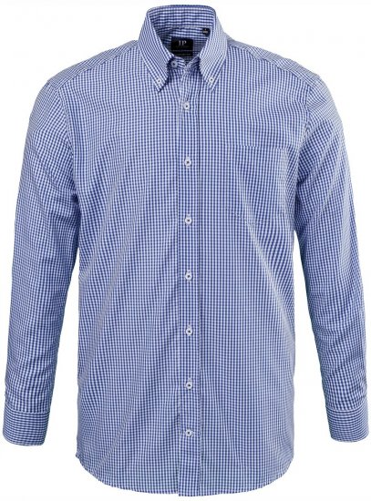JP1880 722859 Camisa de cuadros vichy de manga larga Azul claro - Camisas - Camisas 2XL-10XL