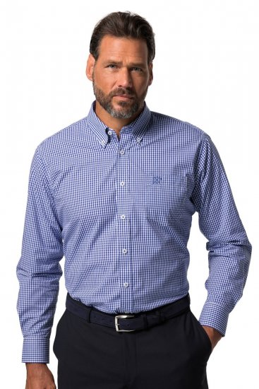 JP1880 722859 Camisa de cuadros vichy de manga larga Azul claro - Camisas - Camisas 2XL-10XL