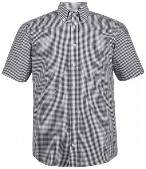 JP1880 722860 Camisa de cuadros vichy de manga corta Negro - Camisas - Camisas 2XL-10XL