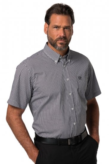 JP1880 722860 Camisa de cuadros vichy de manga corta Negro - Camisas - Camisas 2XL-10XL