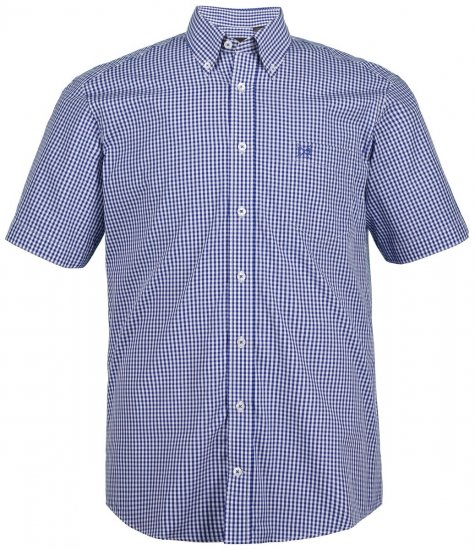 JP1880 722860 Camisa de cuadros vichy de manga corta Azul claro - Camisas - Camisas 2XL-10XL