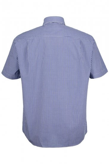 JP1880 722860 Camisa de cuadros vichy de manga corta Azul claro - Camisas - Camisas 2XL-10XL