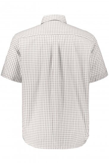 JP1880 Modern Fit Check Print Short Sleeve Shirt Grey - Camisas - Camisas 2XL-10XL