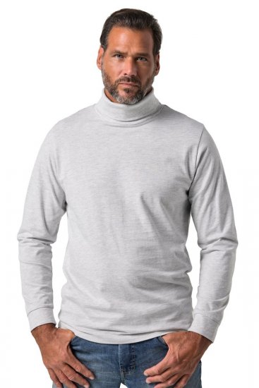JP1880 723303 Camiseta de cuello alto manga larga Natural jaspeado TALL - TALL camisas - Camisetas para hombres altos