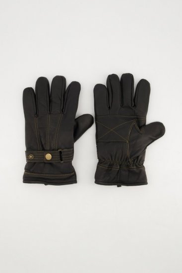JP1880 Gloves Leather Warm Lining Black - Guantes - 