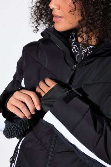 Ulla Popken 725348 Chaqueta de esquí acolchada Negro - Ropa de esquí - 