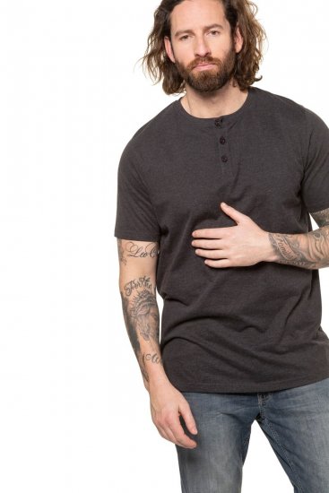 JP1880 726695 Camiseta Henley Gris oscuro - Camisetas - Camisetas - 2XL-14XL