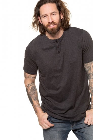 JP1880 726695 Camiseta Henley Gris oscuro - Camisetas - Camisetas - 2XL-14XL