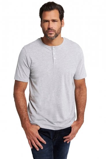 JP1880 726695 Camiseta Henley Gris jaspeado - Camisetas - Camisetas - 2XL-14XL