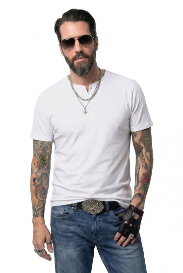 JP1880 726695 Camiseta Henley Blanco - Camisetas - Camisetas - 2XL-14XL