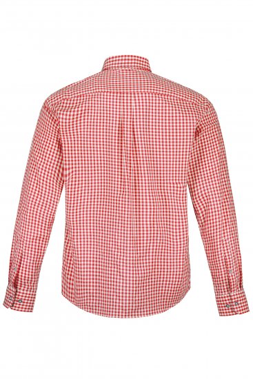 JP1880 Modern Fit Button-Down Collar Long Sleeve Check Shirt Light Red - Camisas - Camisas 2XL-10XL