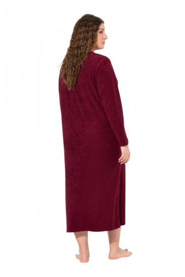 Ulla Popken 749967 Albornoz de rizo con cremallera Burdeos - Batas & albornoces - 