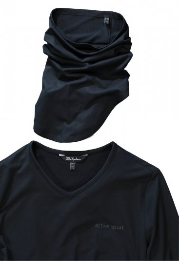 Ulla Popken 751623 Camiseta de esquí de secado rápido Negro - Ropa de esquí - 