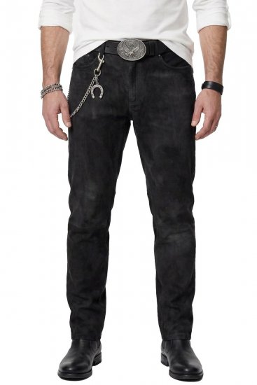 JP1880 Leather Pants Regular Fit Buffalo Nubuck Dark Brown - Vaqueros & pantalones - Vaqueros y Pantalones - W40-W70