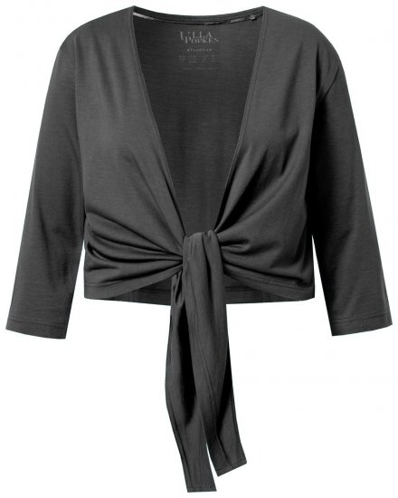 Ulla Popken 794514 Bolero de punto con lazada Antracita - Boleros - 