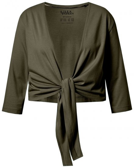 Ulla Popken 794514 Bolero de punto con lazada Verde oscuro - Boleros - 