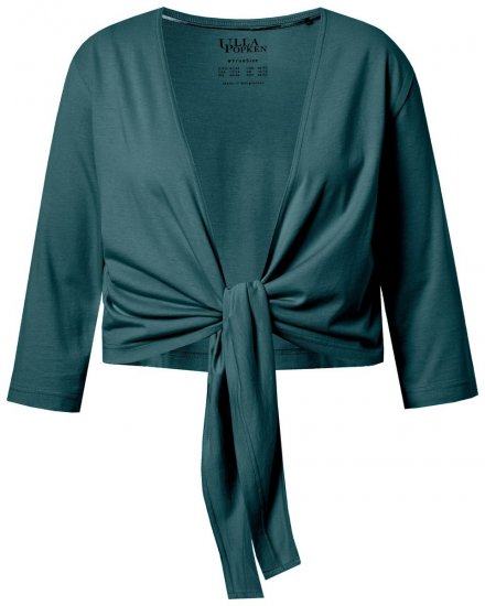 Ulla Popken 794514 Bolero de punto con lazada Petróleo - Boleros - 