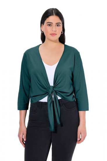 Ulla Popken 794514 Bolero de punto con lazada Petróleo - Boleros - 