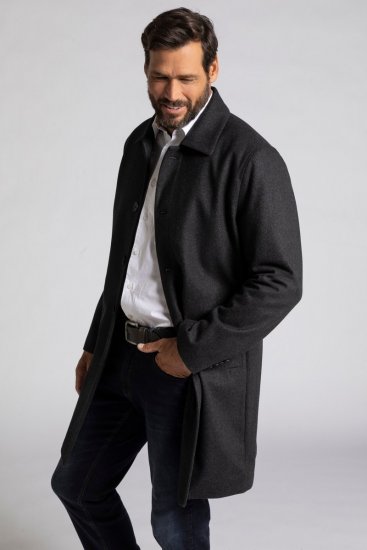JP1880 795116 Abrigo repelente al agua de lana mixta Antracita TALL - TALL chaquetas - Chaquetas TALL para hombre alto