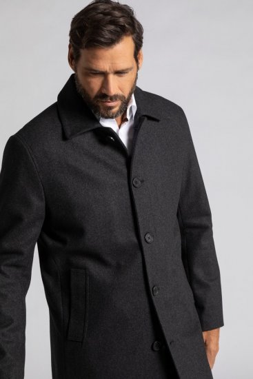 JP1880 795116 Abrigo repelente al agua de lana mixta Antracita TALL - TALL chaquetas - Chaquetas TALL para hombre alto