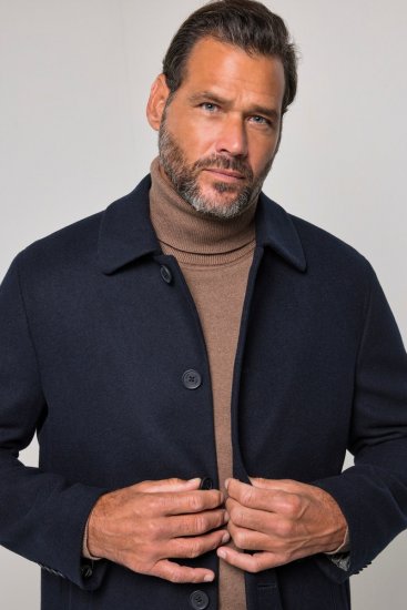 JP1880 795116 Repelente al agua Abrigo de lana Azul marino - Chaquetas - Chaquetas Tallas Grandes 2XL-8XL