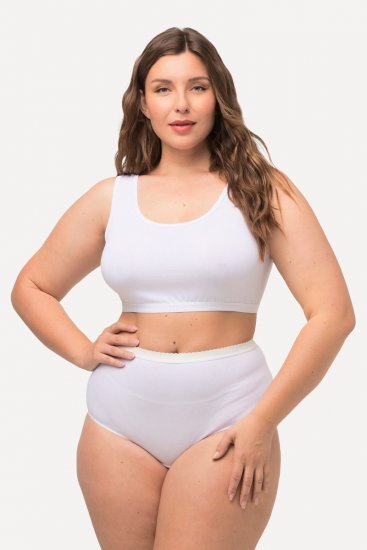 Ulla Popken 795269 Bragas de talle alto pack de 3 Blanco - Bragas - 