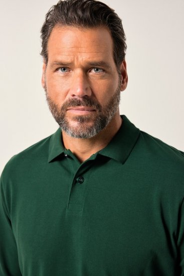 JP1880 Polo Shirt Long Sleeve Pique Dark Green - Polos - Polos 2XL-8XL
