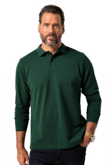 JP1880 Polo Shirt Long Sleeve Pique Dark Green - Polos - Polos 2XL-8XL