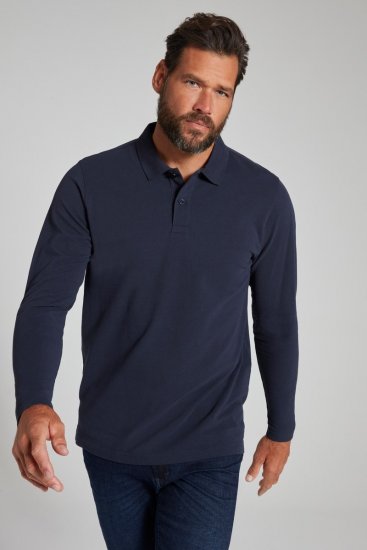 JP1880 799230 Polo de manga larga Azul marino - Polos - Polos 2XL-8XL