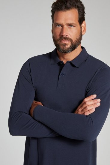 JP1880 799230 Polo de manga larga Azul marino - Polos - Polos 2XL-8XL
