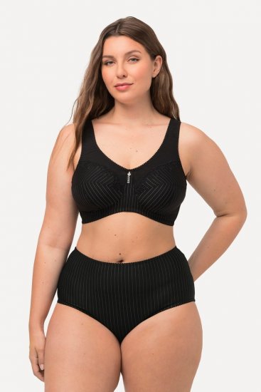 Ulla Popken 800279 Bragas de rayas pack de 2 Negro - Bragas - 