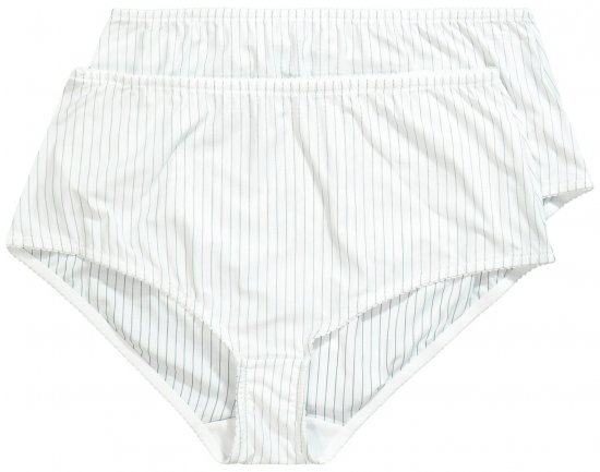 Ulla Popken 800279 Bragas de rayas pack de 2 Blanco - Bragas - 
