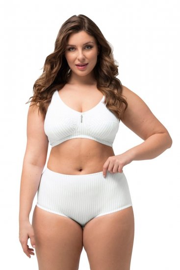 Ulla Popken 800279 Bragas de rayas pack de 2 Blanco - Bragas - 