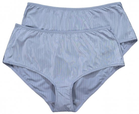 Ulla Popken 800279 Bragas de rayas pack de 2 Azul claro - Bragas - 