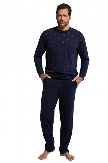 JP1880 Two-piece Pyjamas Long Sleeve and Long Trousers Navy - Ropa interior - Ropa interior 2XL-8XL