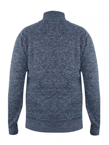 D555 Wilmington Zipper And Button Neck Sweater Blue - Sudaderas - Sudaderas 2XL-12XL