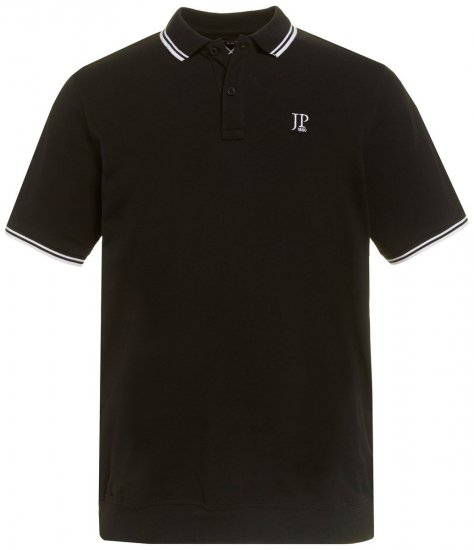JP1880 802789 Polo con cuello de contraste blanco Negro - Polos - Polos 2XL-8XL