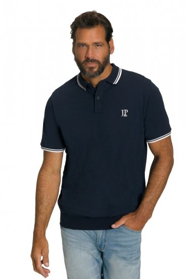 JP1880 802789 Polo con cuello de contraste blanco Azul marino - Polos - Polos 2XL-8XL