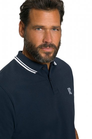JP1880 802789 Polo con cuello de contraste blanco Azul marino - Polos - Polos 2XL-8XL