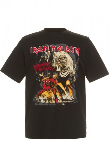 JP1880 Iron Maiden - Number of the Beast Graphic Comfort Fit Band T-Shirt Black - Camisetas - Camisetas - 2XL-14XL