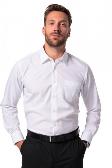 JP1880 804890 Camisa de vestir sin plancha manga larga Blanco TALL - TALL camisas - Camisas TALL para hombre alto
