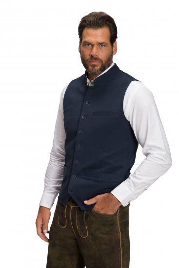 JP1880 Mottled Stretch Knit Stand-up Collar Vest Navy Blue - Chaquetas - Chaquetas Tallas Grandes 2XL-8XL