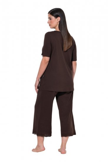 Ulla Popken 806944 Pijama de manga corta Marrón - Pijamas/ropa de estar en casa - 