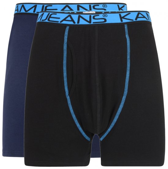 Kam Jeans Boxershorts Black and Navy 2-Pack - Ropa interior - Ropa interior 2XL-8XL