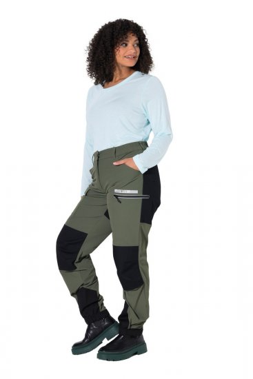 Ulla Popken 807803 Pantalón de senderismo HYPRAR con reflectantes Verde oliva - Ropa de exterior - 