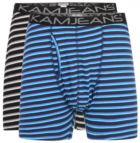 Kam Jeans Striped Boxershorts 2-Pack - Ropa interior - Ropa interior 2XL-8XL