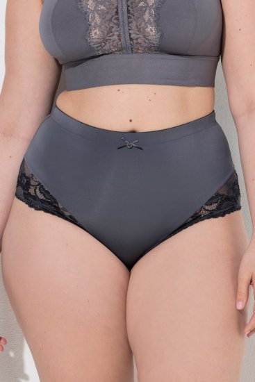 Ulla Popken 809385 Braga moldeadora con encaje Antracita - Ropa moldeadora - 